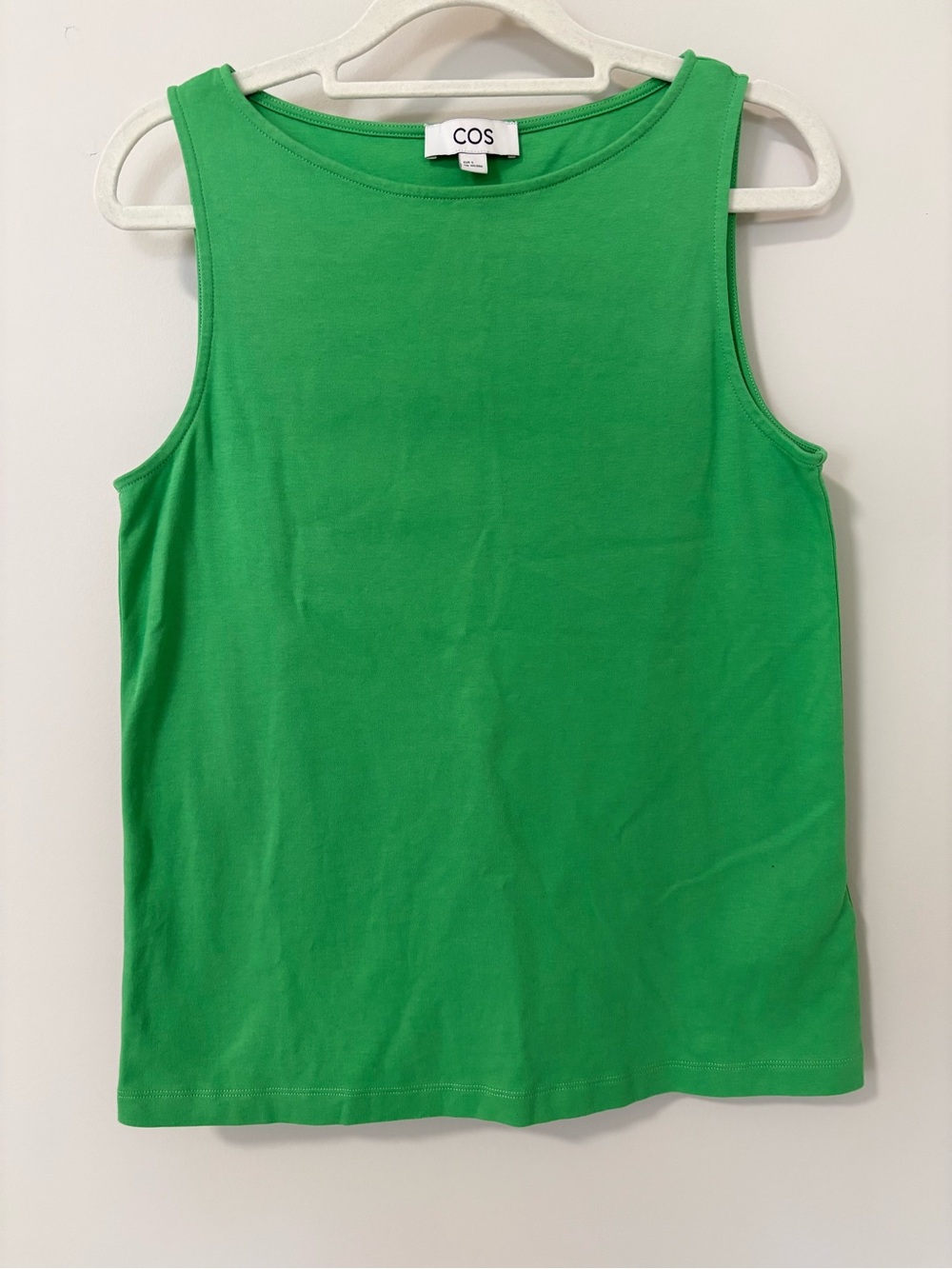 COS Bright Green Cotton Tank Top-Minimalist Style